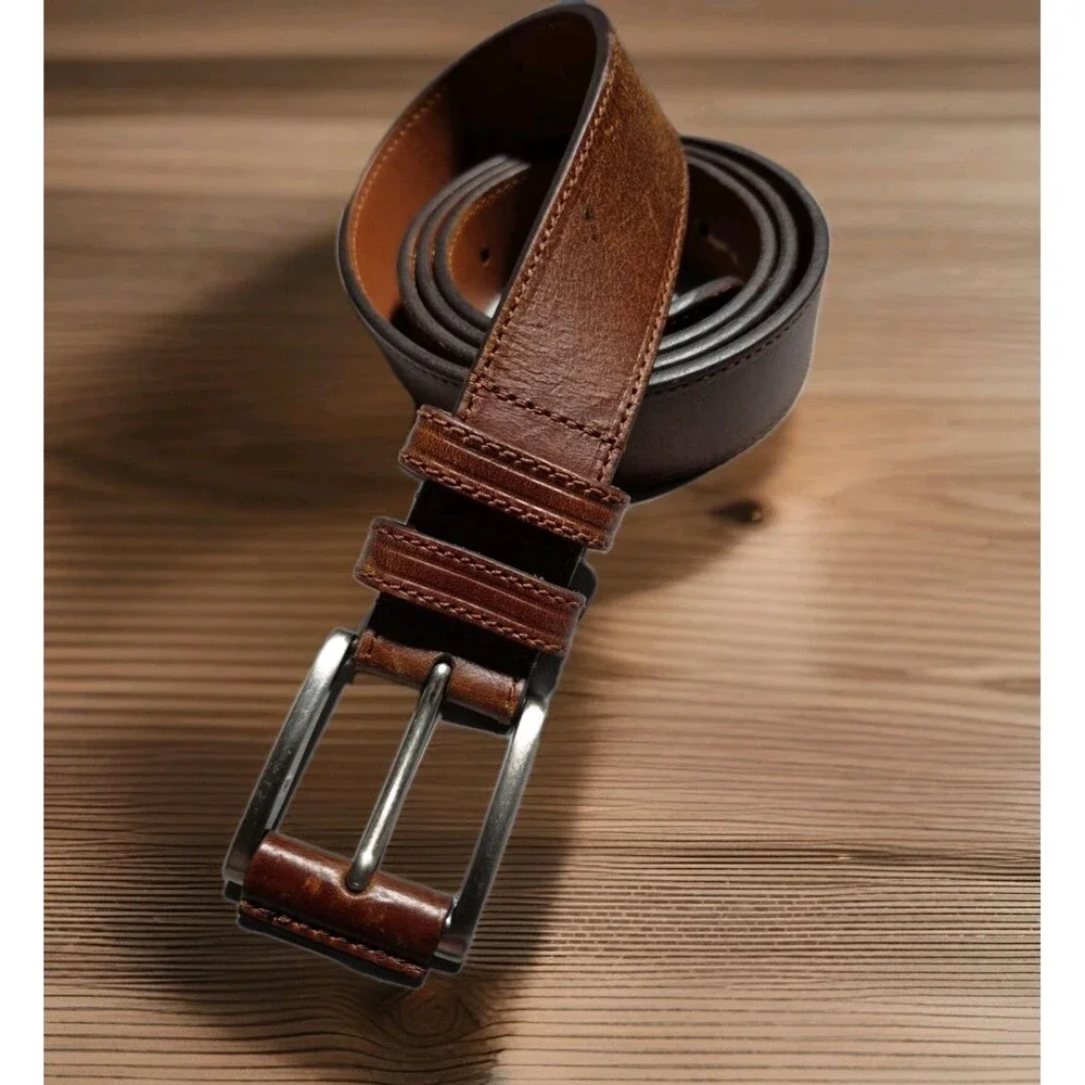 Joseph A. Bank Genuine Leather Belt with Single Prong Buckle 50